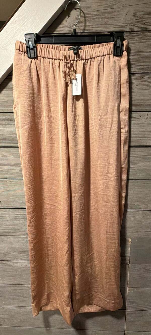 Banana Republic Pull-On Pant Size XS Pink Satin Drawstring Wide Leg